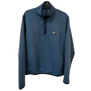 L.L. Bean men’s textured fleece snap pullover blue LARGE
